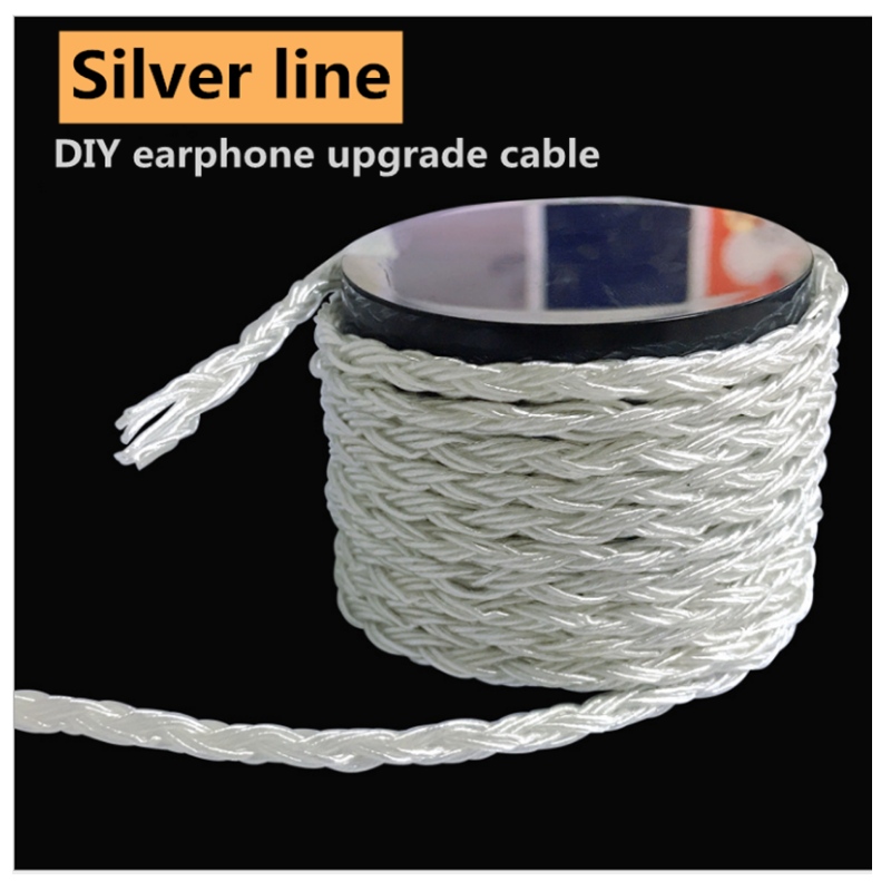 Пользовательские новый чистый серебряный провод 10 нитей сплетенный чистый серебряный провод сердечника привет-Fi провод наушников DIY обновления провода